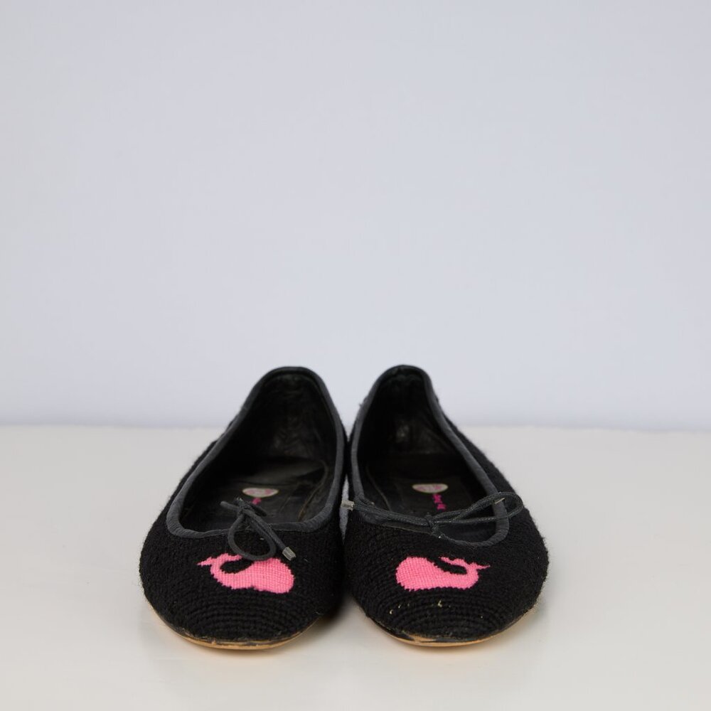 BY PAIGE flats Needlepoint Pink Whale Slip On‎ Shoes - Picture 3 of 11